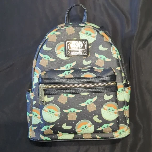 Loungefly Star Wars Baby Yoda All Over Print backpack Loungefly Star Wars Baby Yoda All Over Print Womens Double  main image 4